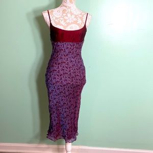 Bebe goth purple red midi slip dress